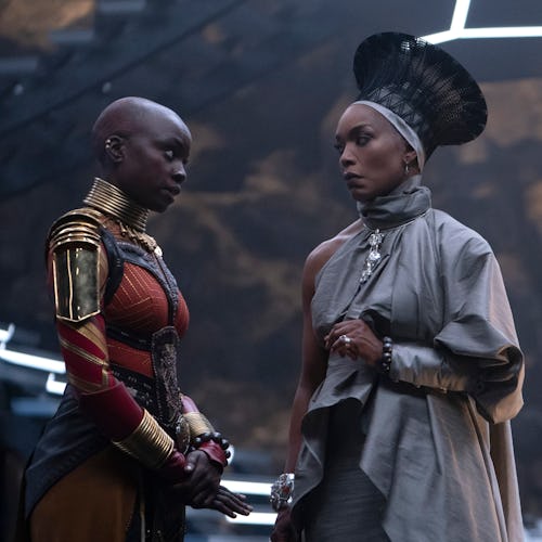 Danai Gurira and Angela Bassett in Black Panther: Wakanda Forever