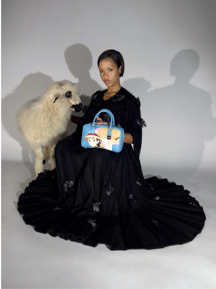 Taylor Russell for Loewe x Howl's Moving Castle photographed by Juergen Teller. Courtesy of Loewe.