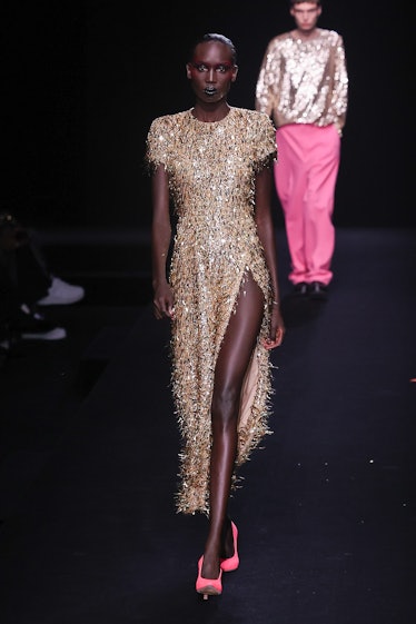 A model walks the runway during the Valentino Haute Couture Spring Summer 2023 show as part of Paris...