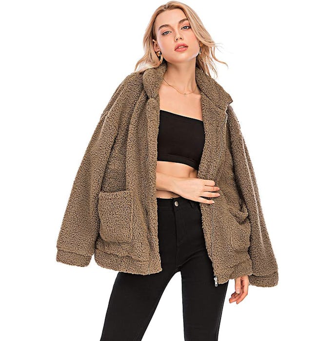 Comeon Fuzzy Faux-Shearling Coat