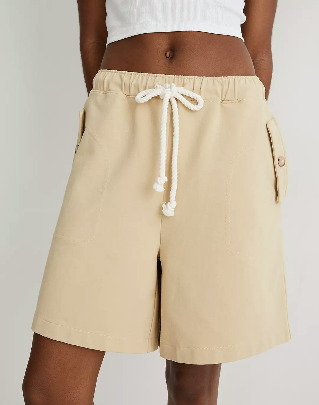 Structured Terry Pull-On Shorts