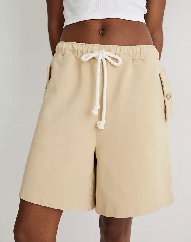 Structured Terry Pull-On Shorts
