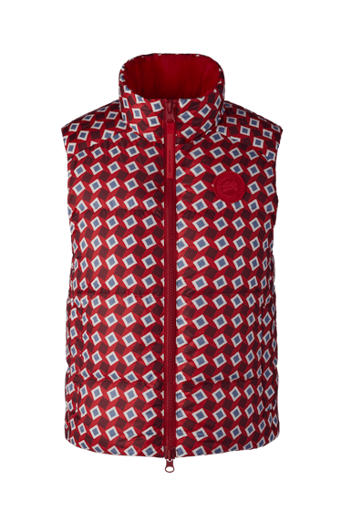 Canada Goose x Reformation red reversible puffer vest