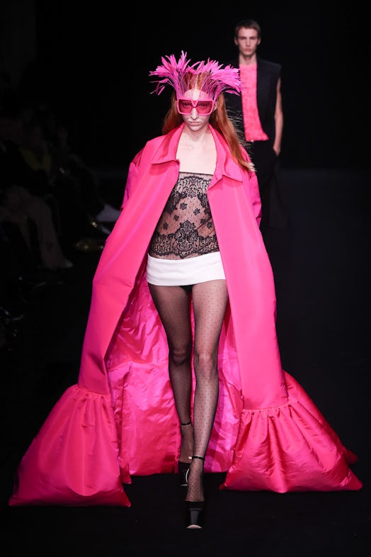 A model walks the runway during the Valentino Haute Couture Spring Summer 2023 show as part of Paris...