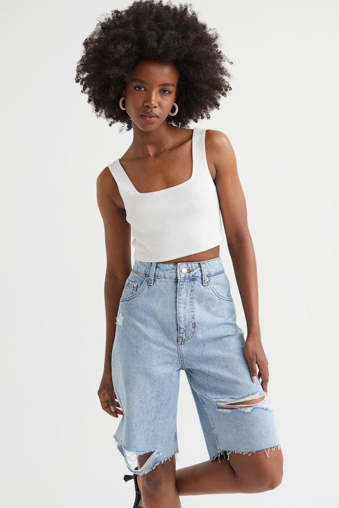 Wide Bermuda High Waist Shorts