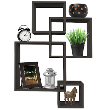 Greenco 4-Cube Intersecting Wall Mount Shelves