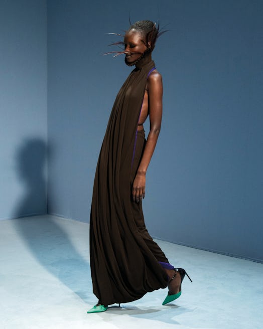 A look from haider ackermann for Jean Paul Gaultier spring 2023 couture