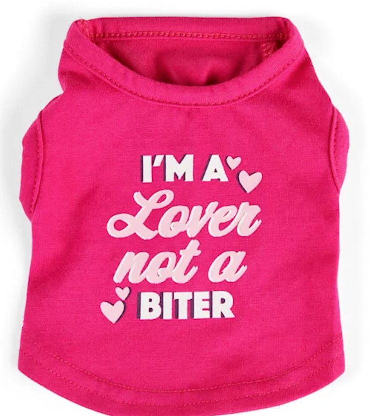 YOULY The Lover Pink I'm A Lover Not A Biter Graphic Small Animal T-Shirt
