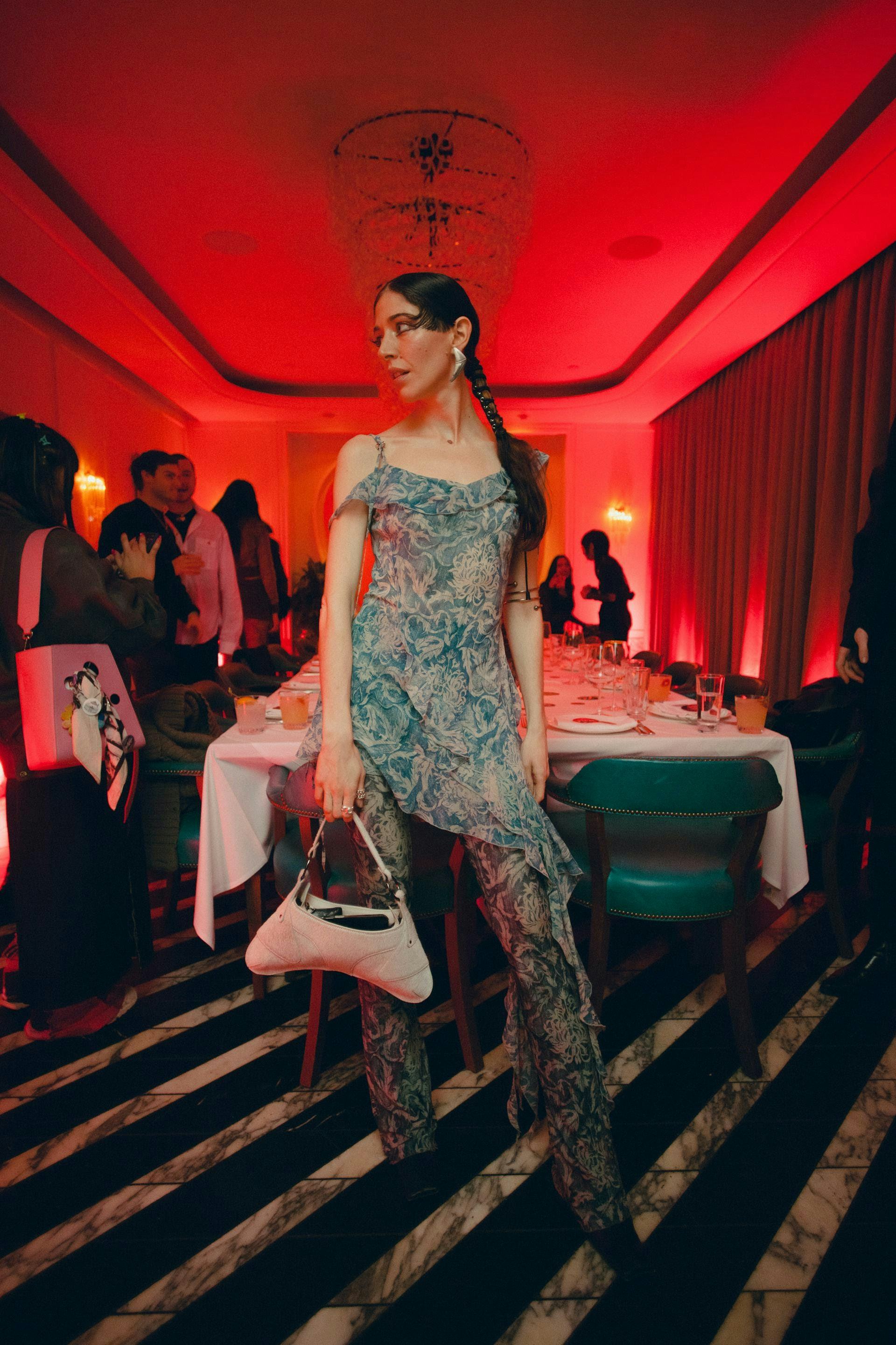 Caroline Polachek attends a party and dinner hosted by KNWLS and H.LORENZO to celebrate the launch o...