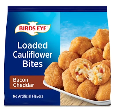 Bird's Eye Bacon Cheddar Loaded Cauliflower Bites are a Walmart appetizer for your Super Bowl party.