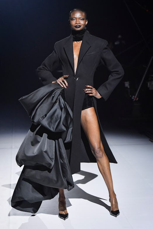  Debra Shaw walks the runway during the Mugler Ready to Wear Fall/Winter 2023-2024 fashion show as p...