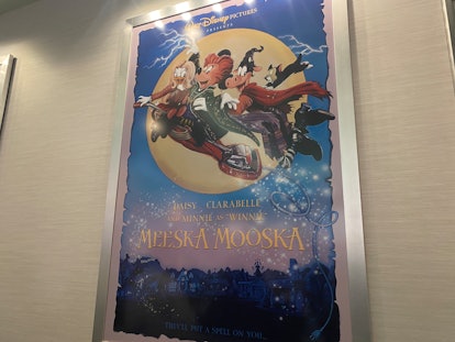 The Mickey and Minnie Runaway Railway Disneyland hidden details include a 'Hocus Pocus' poster in th...