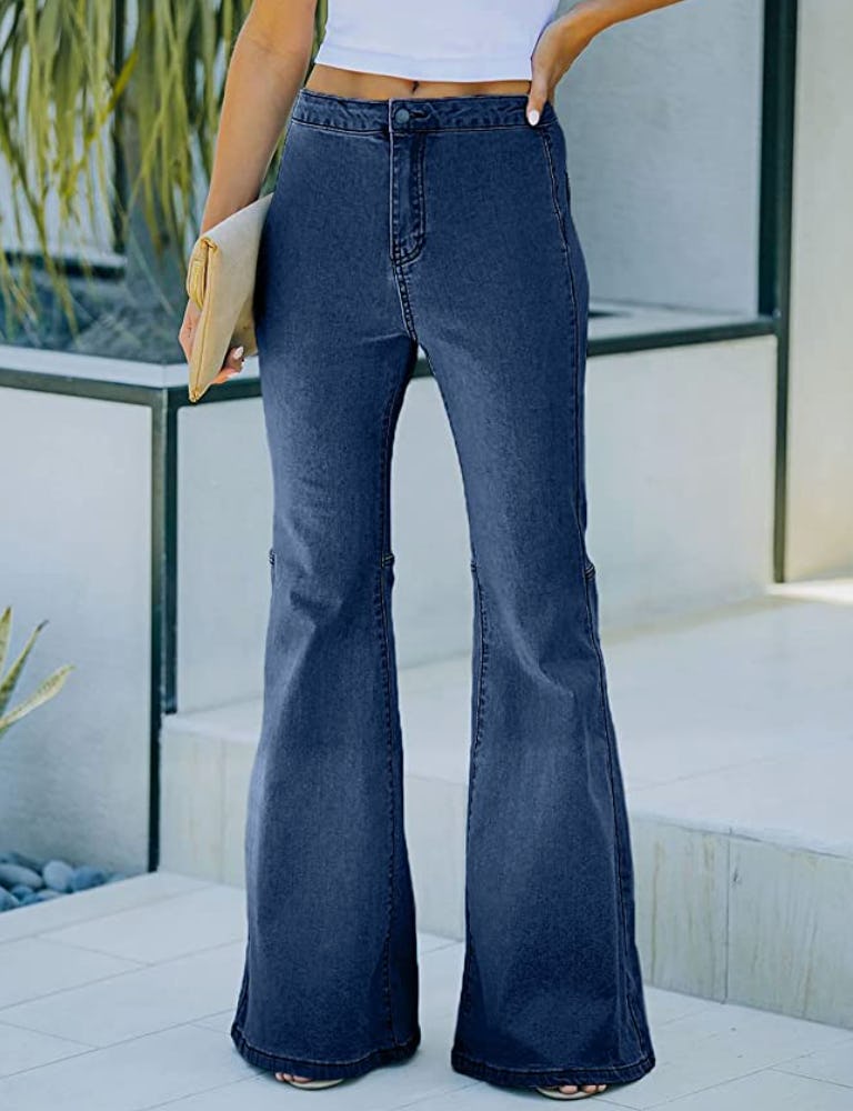 Sidefeel Raw Hem Bell Bottom Jeans