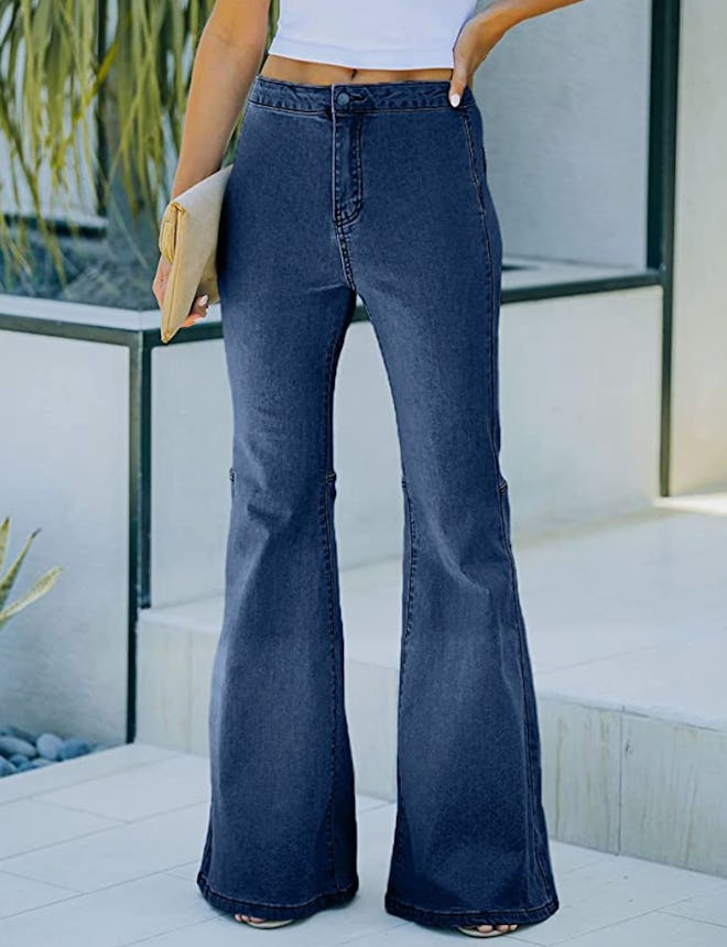 Sidefeel Raw Hem Bell Bottom Jeans