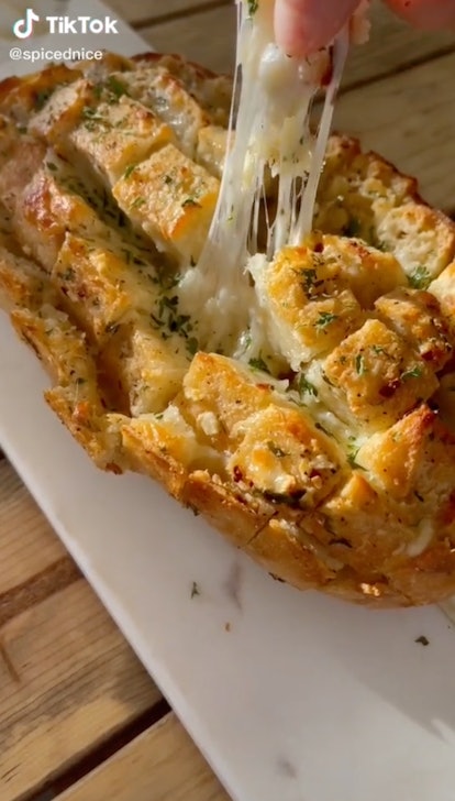 Garlic Cheesy Bread is a yummy Super Bowl snack recipe idea from TikTok.