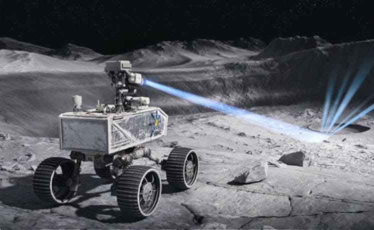 An illustration of the EmberCore Flashlight that will be beamed on the moon.
