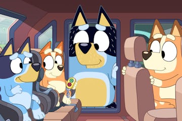 布鲁斯一家在车里。跳舞模式