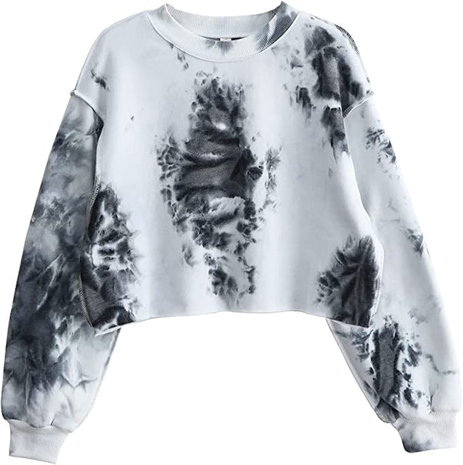 Amazhiyu Cropped Tie Dye Sweatshirt