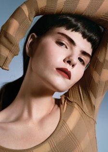 Photograph for W magazine by Lena C.Emery, styled by Katie Burnett. Hair by Mark Hampton, makeup by ...