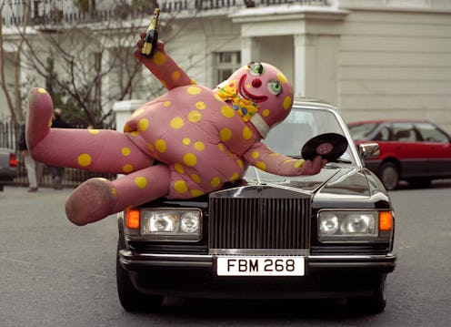 Mr Blobby celebrating his single going to number one in the UK charts