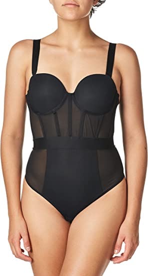 DKNY Sheers Strapless Bodysuit