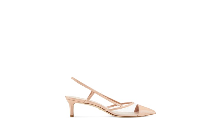 Stuart Weitzman nude PVC slingback heels