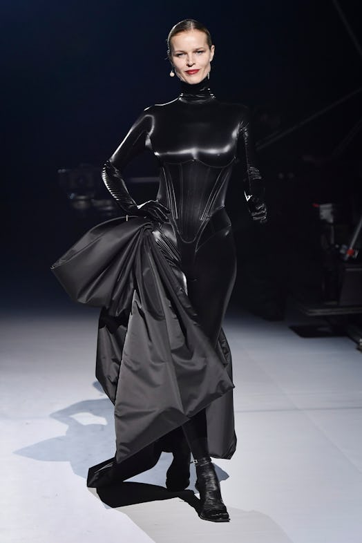  Eva Herzigova walks the runway during the Mugler Ready to Wear Fall/Winter 2023-2024 fashion show a...