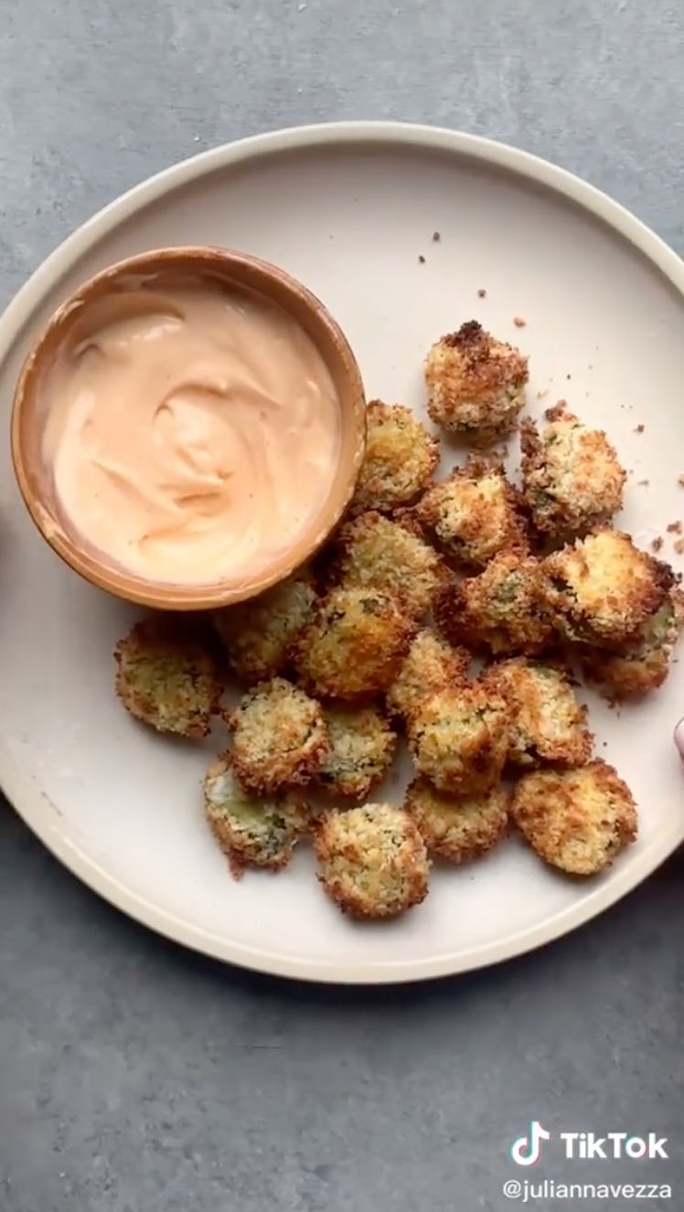 Air Fried Pickles is a yummy Super Bowl snack recipe idea from TikTok.