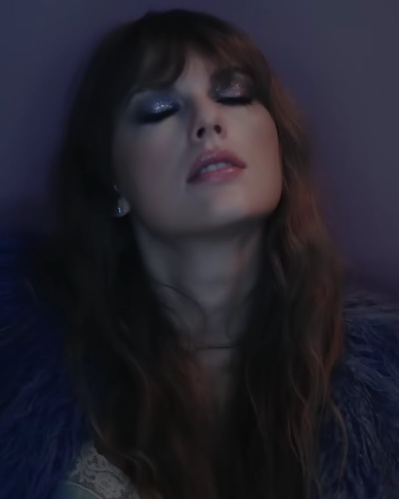 Taylor Swift glitter eyeshadow Lavender Haze Midnights music video