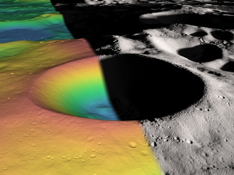 A NASA visualization of the Moon's Shackleton Crater