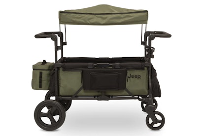 the jeep stroller wagon is worth it, just look at this canopy and all the storage space