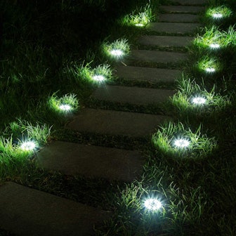 SOLPEX 8 LED Outdoor Solar Disk Ground Lights (8-Pack)