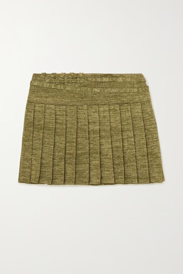 Pleated Stretch-Jersey Mini Skirt