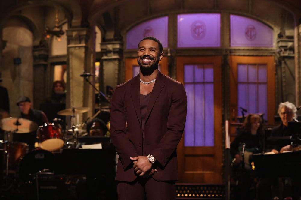 Michael B. Jordan during his 2023 'SNL' monologue via NBC's press site