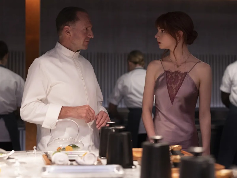 Ralph Fiennes and Anya Taylor Joy in 'The Menu'