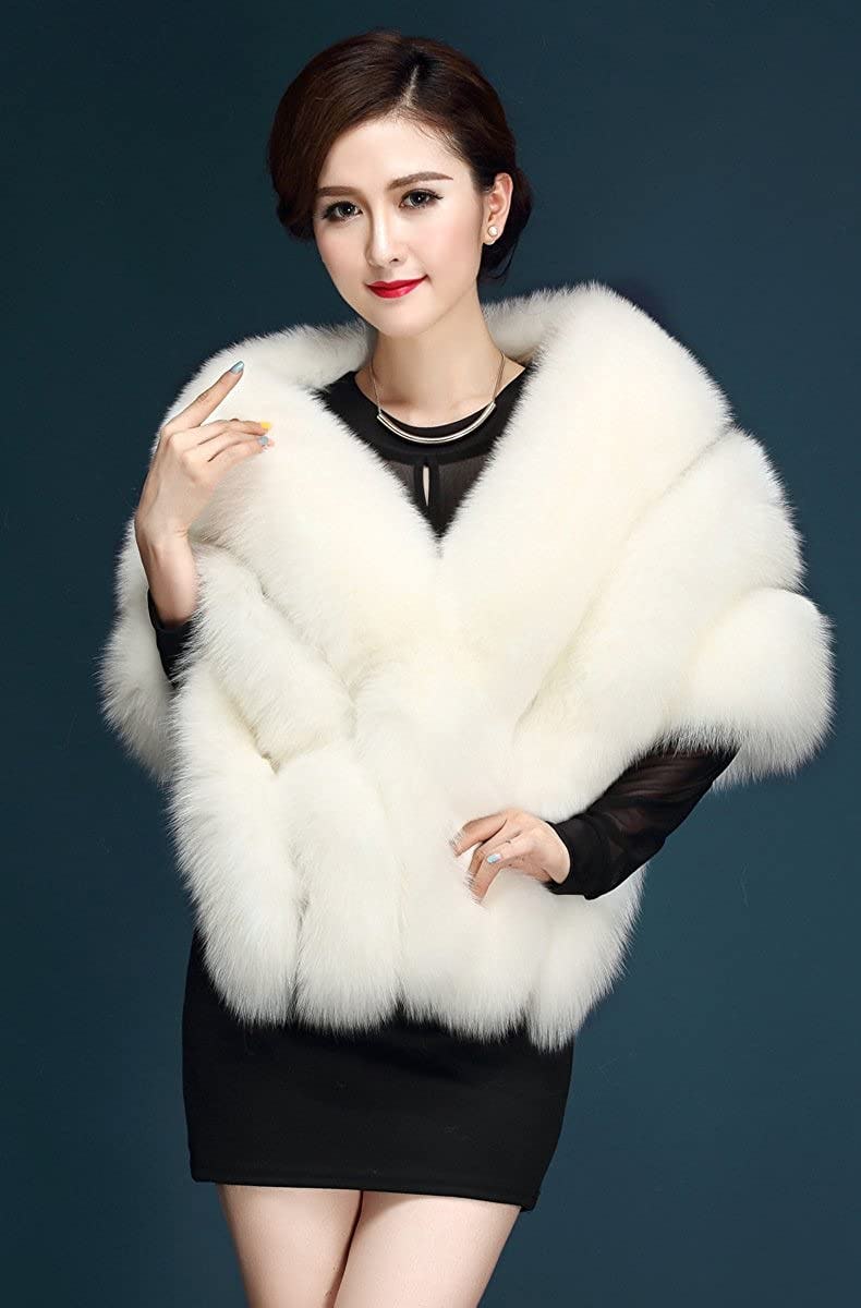 Elfjoy Luxury Faux Fox Fur Shawl