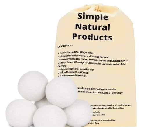 Simple Natural Products Wool Dryer Balls (6 Pack)