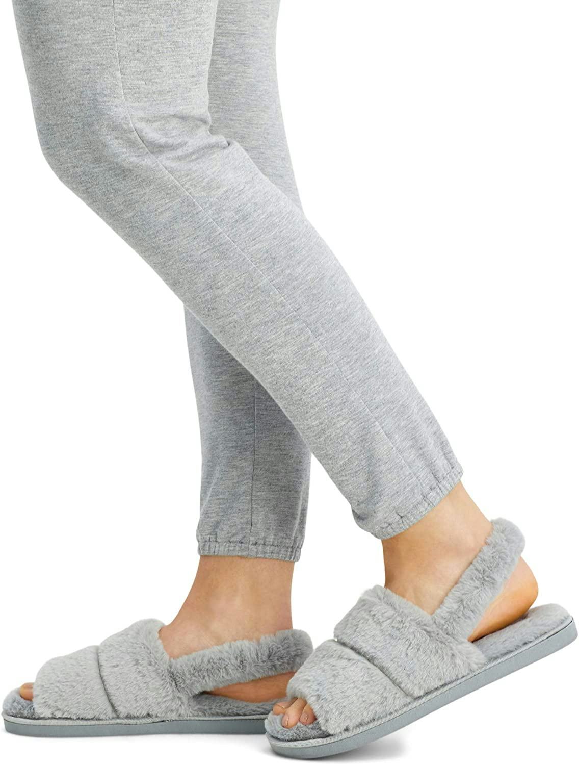 Jessica Simpson Faux Fur Open Toe Slingback Slippers