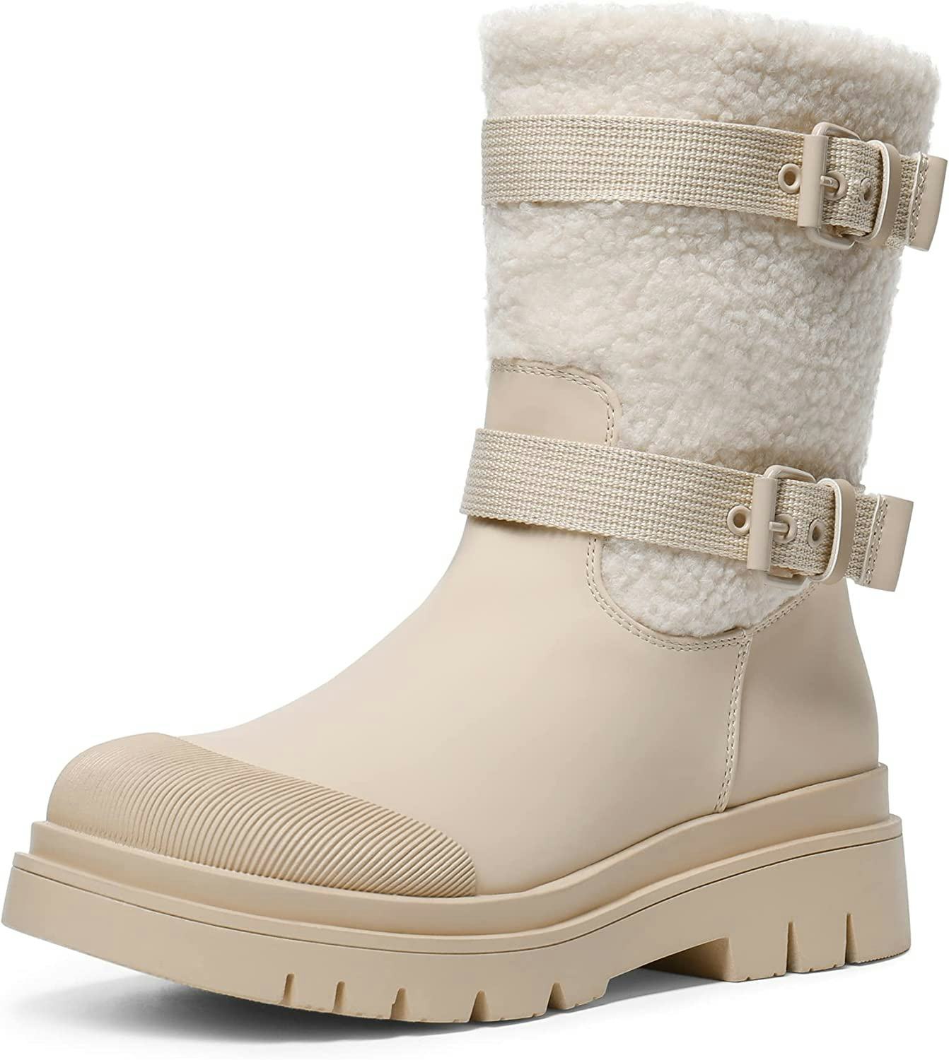 DREAM PAIRS Mid-Calf Faux Fur Waterproof Boots