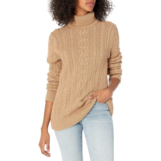 Amazon Essentials Fisherman Cable Turtleneck Sweater