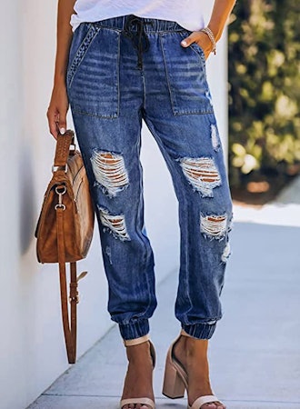 Sidefeel Pull-On Distressed Jeans