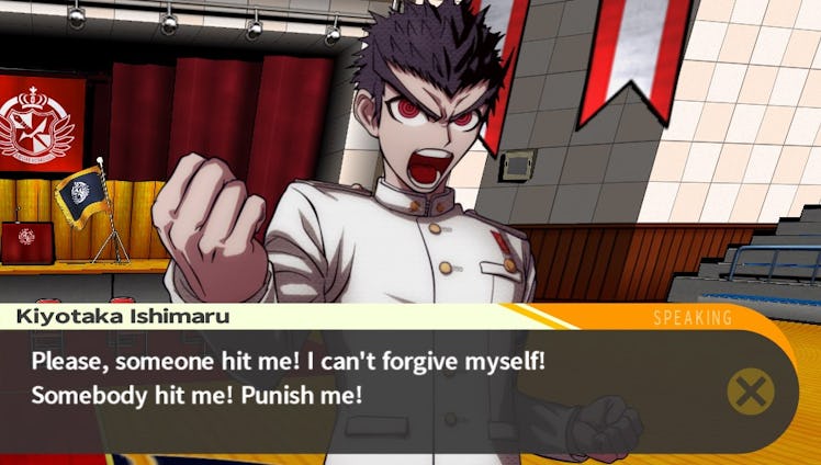 Talking to Kiyotaka in Danganronpa