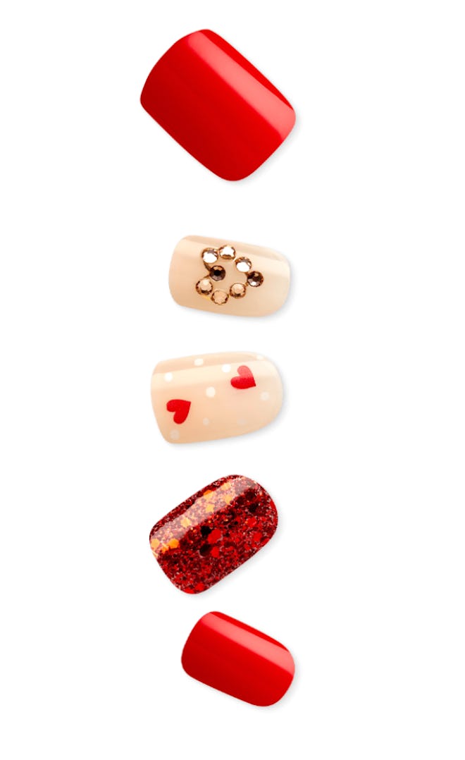 Press-On Manicure Valentine Nails Crazy Over You