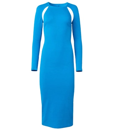 Long Sleeve Crew Neck Dress with Back Cut-Out