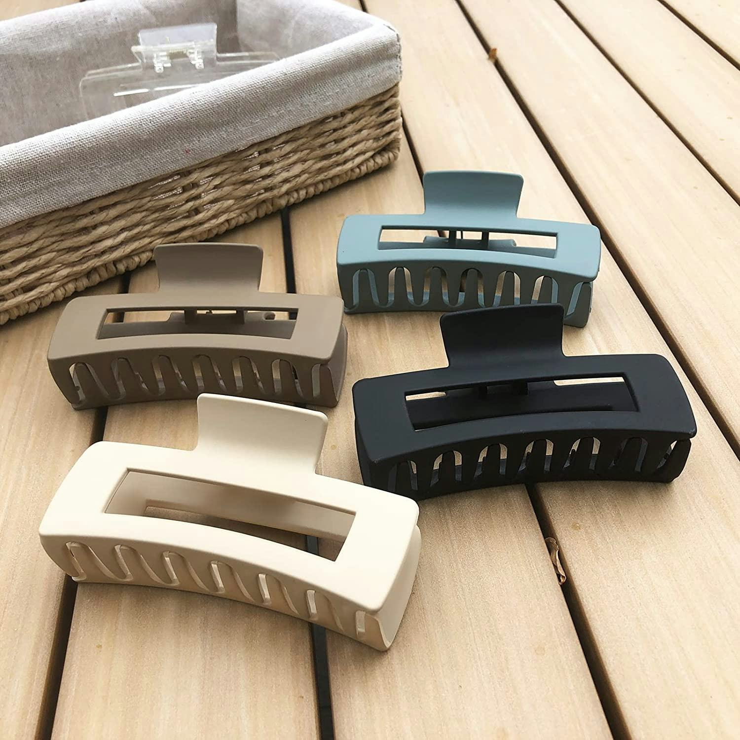 Nalodu Rectangle Hair Claw Clips (6-Pack)