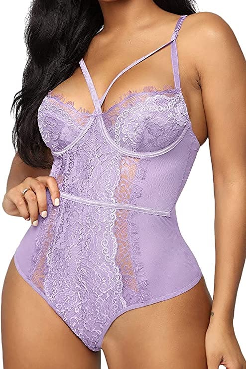 Kaei&amp;Shi V-Neck Lace Bodysuit