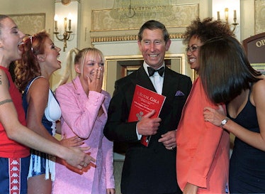 The Spice Girls with then-Prince Charles at the Prince's Trust concert in 1997. 