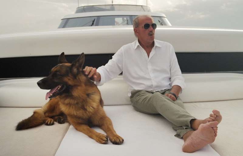 Maurizio Mian and Gunther on one of Gunther's yachts. 