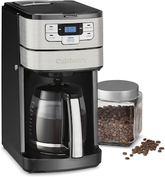 This Coffee maker with built-in grinder has a blade grinder and is a good runner-up.