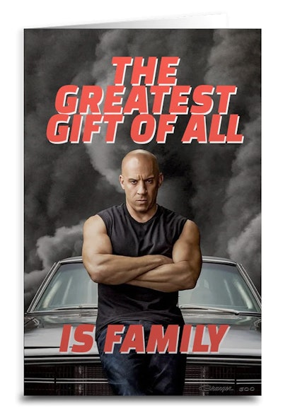 This Vin Diesel Family Card is a hot celeb dad card to gift to a friend.